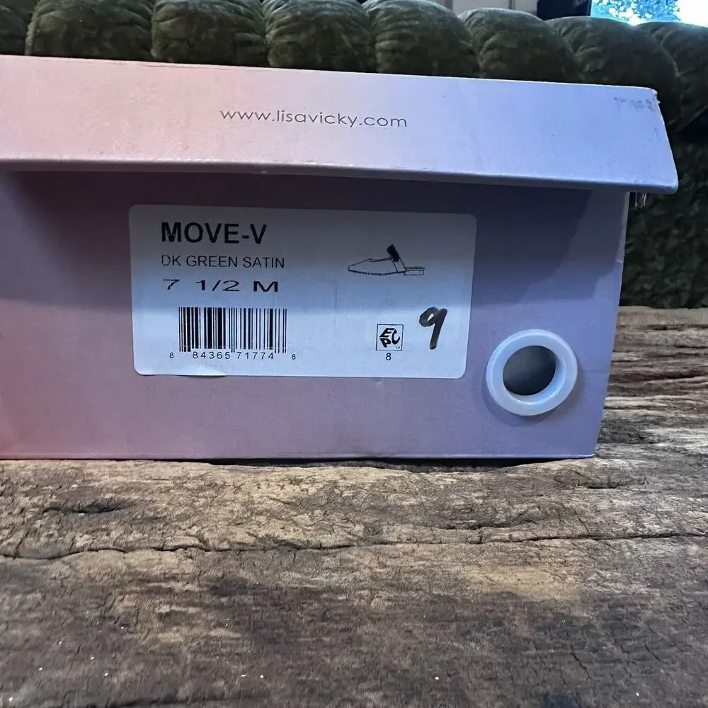 Lisa Vicky MOVE-V Dark Green Satin Flats – Women’s 7.5M, New in Box